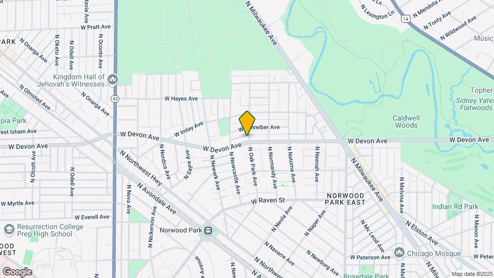 6400 N Oak Park Ave Map and Location Details