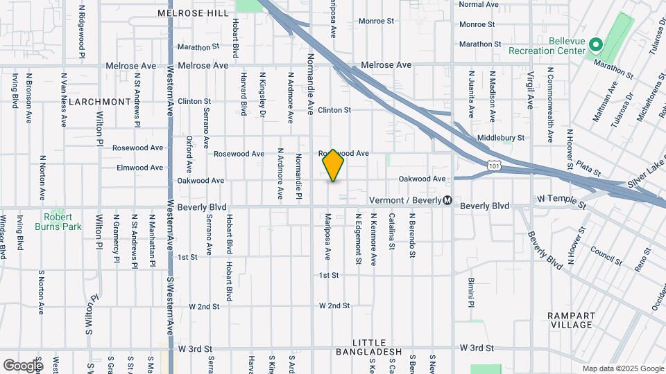 334 N Mariposa Ave Map and Location Details