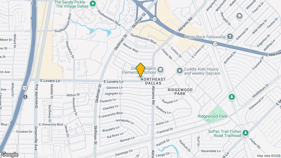 6311 E Lovers Ln Map and Location Details