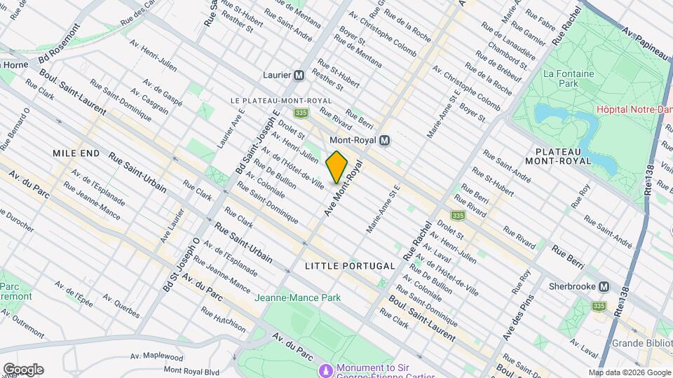 203-205 du Mont-Royal Av E Map and Location Details