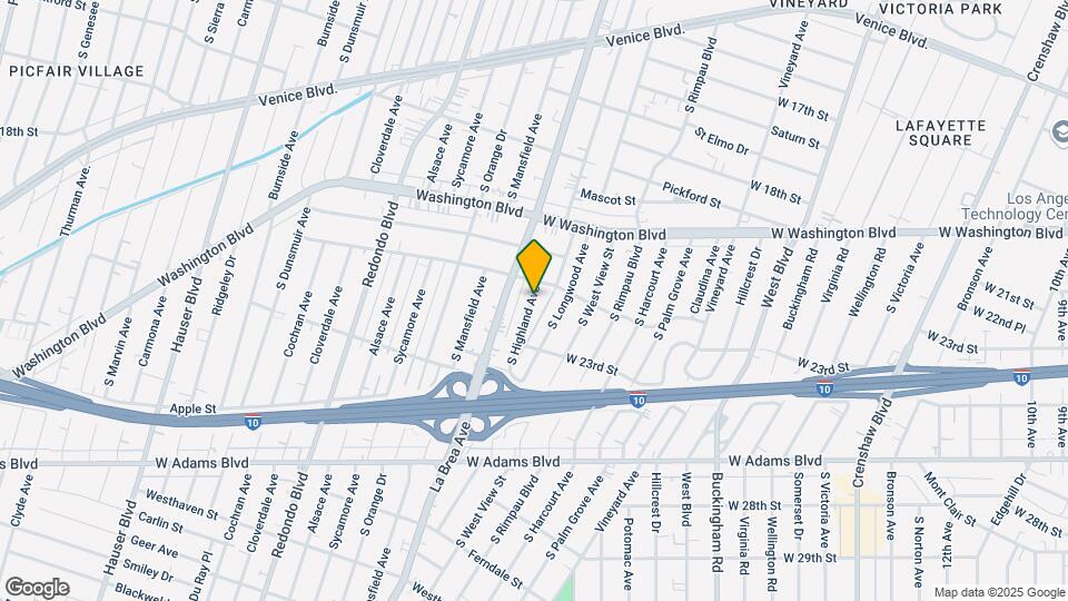 2114 S Highland Ave Map and Location Details