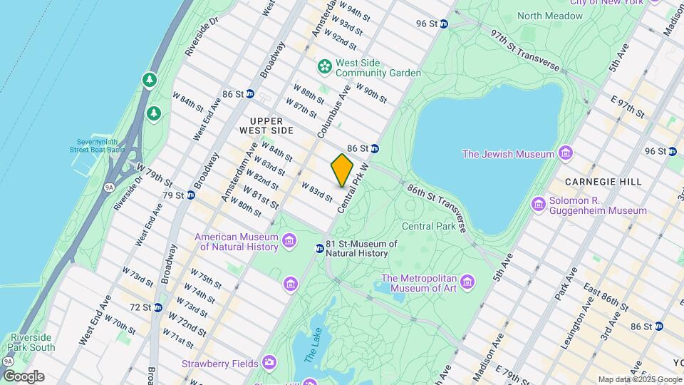 239 Central Park West Map and Location Details