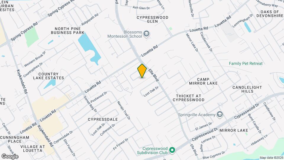 3630 Cypressdale Dr Map and Location Details
