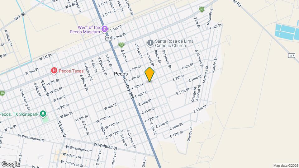 805 S Pecan St Map and Location Details