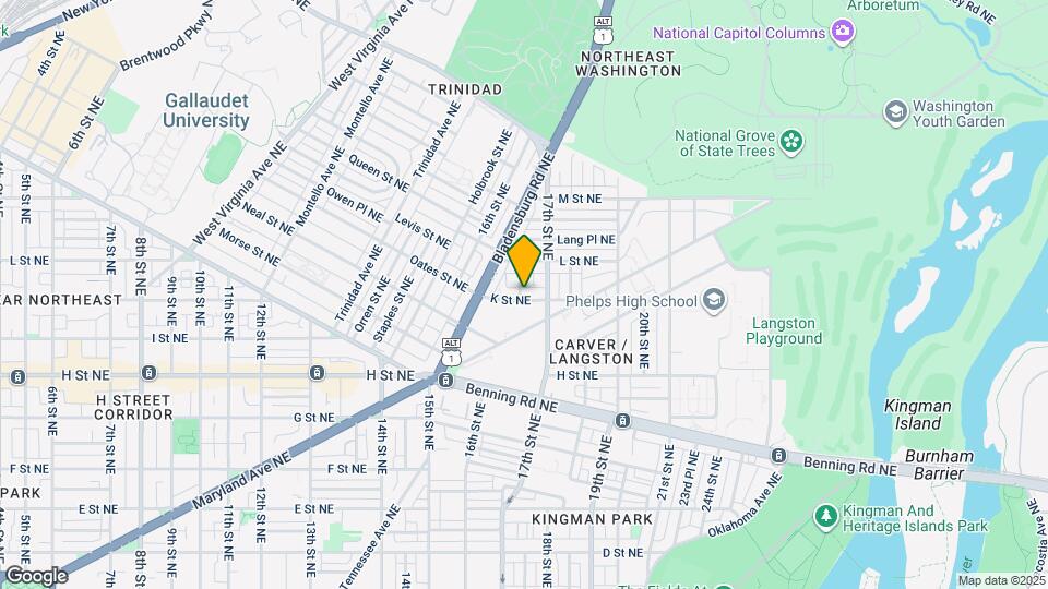 1638 K St NE Map and Location Details