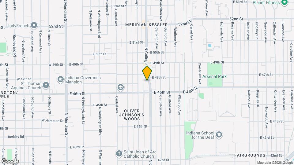 4704 N College Ave Map and Location Details