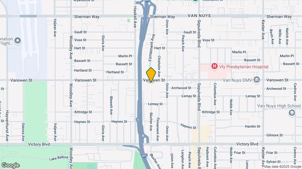 15600 Vanowen St Map and Location Details