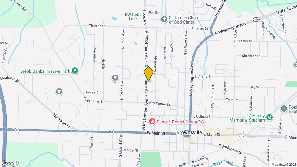 604 N McLemore Ave Map and Location Details