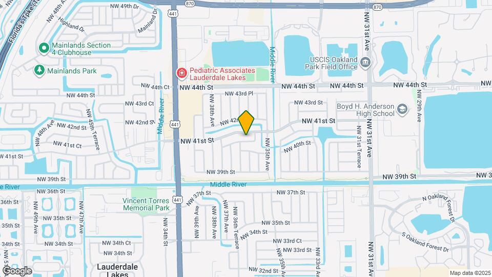 3611 NW 40th Ct Map and Location Details