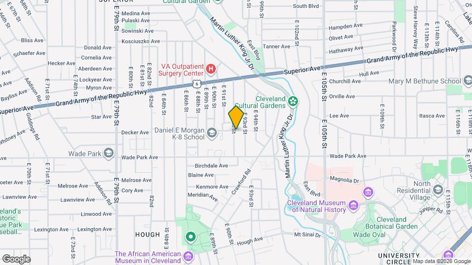 1427 E 92nd St Map and Location Details