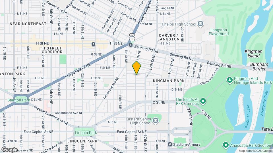 1600 E St Map and Location Details