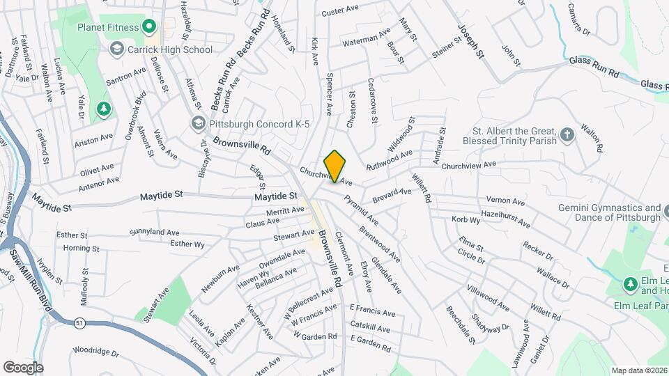 2721 Pyramid Ave Map and Location Details