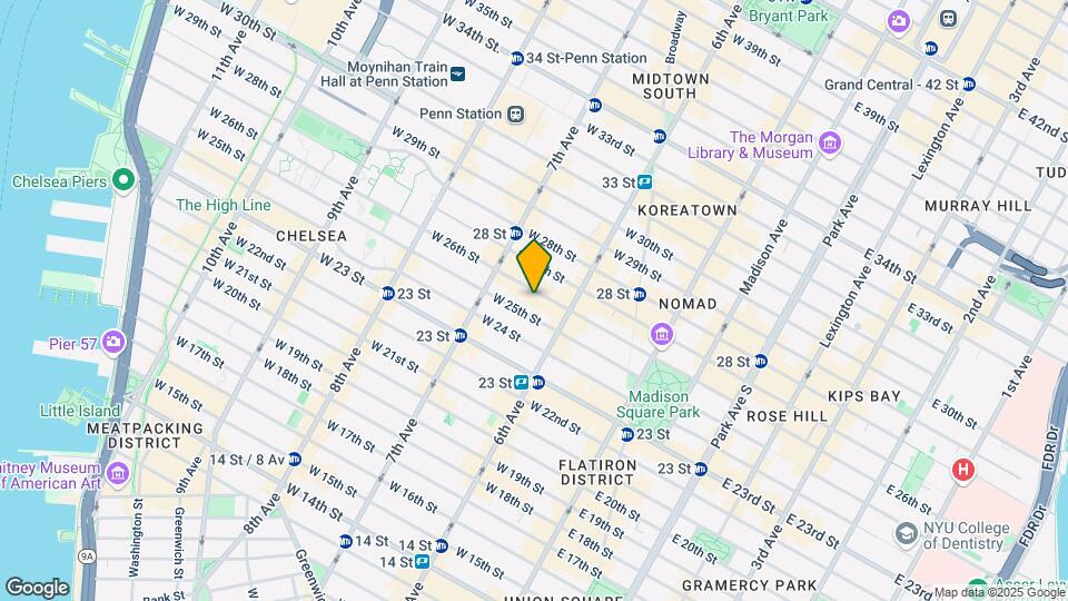 128 W 26th St Mapa y Detalles de la Ubicación