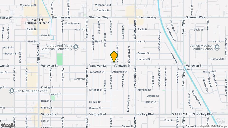 13855 Vanowen St Map and Location Details