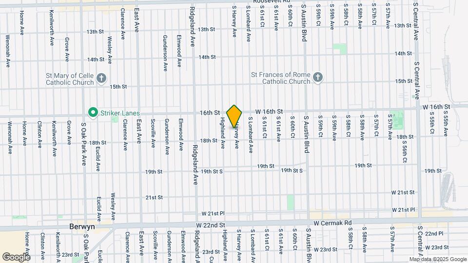 1634 S Harvey Ave Map and Location Details