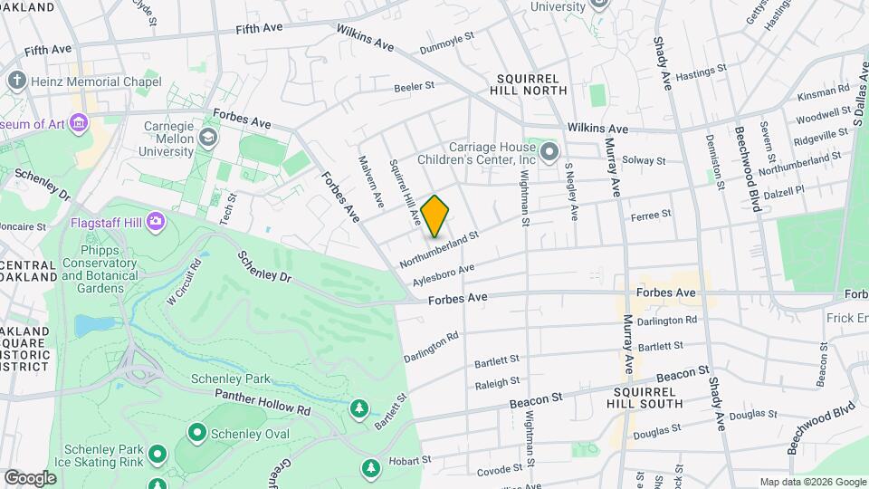 1453 Squirrel Hill Ave Mapa y Detalles de la Ubicación