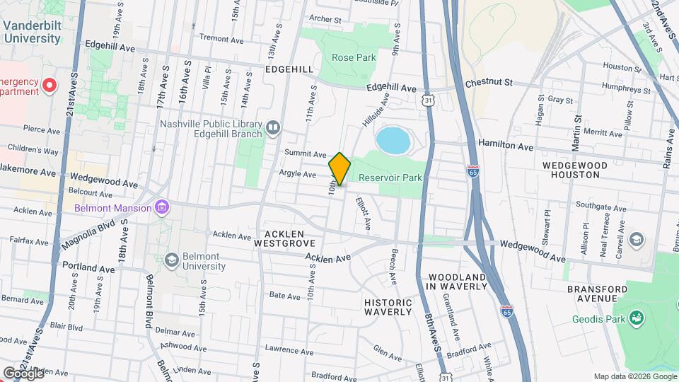 1707 Hillside Ave Map and Location Details