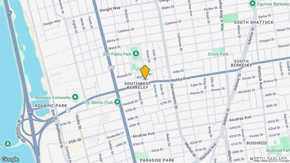 1325 Ashby Ave Map and Location Details