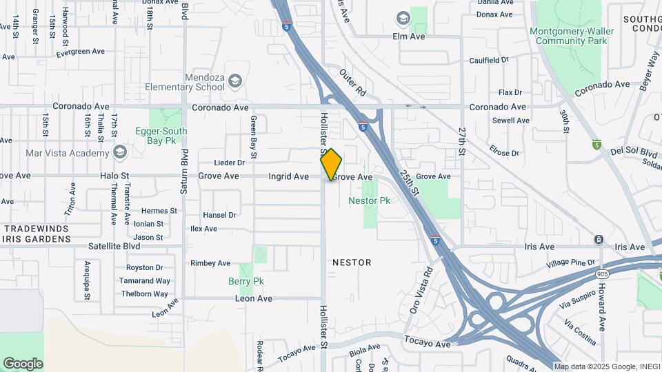 1305 Hollister St Map and Location Details