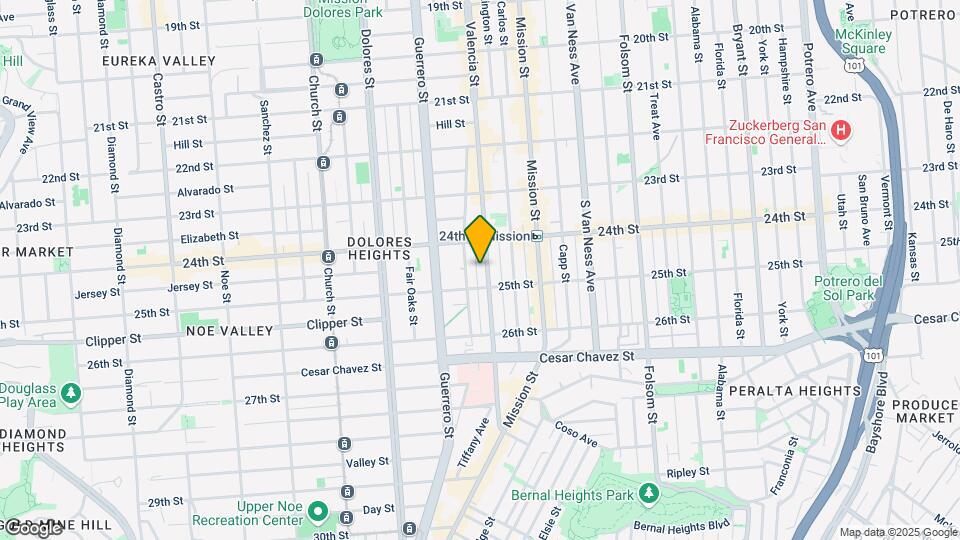 1360-1364 Valencia St Map and Location Details
