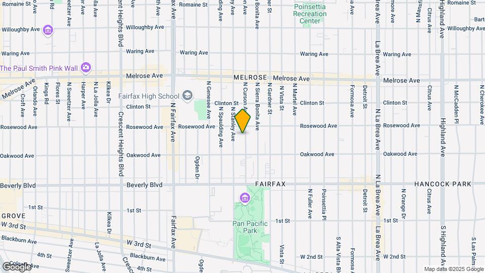 447 N Curson Ave Map and Location Details