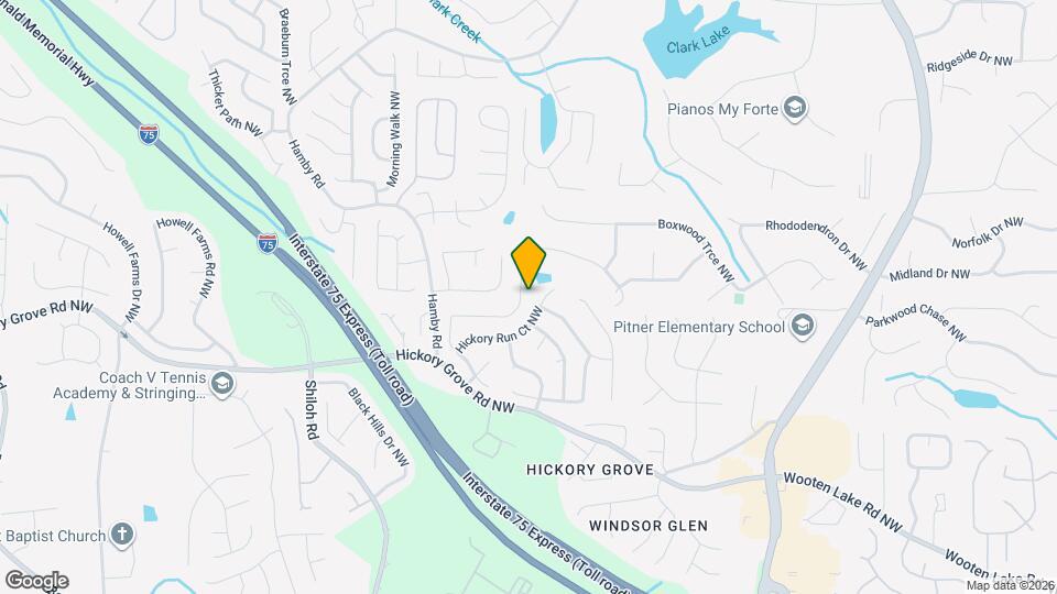 1858 Hickory Creek Ct NW Mapa y Detalles de la Ubicación