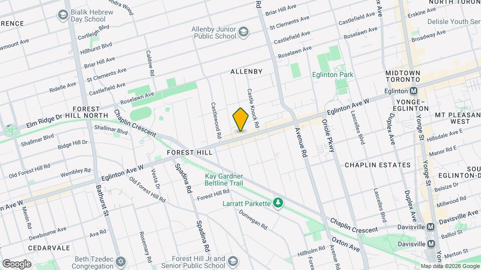 500 A Eglinton Ave W Map and Location Details