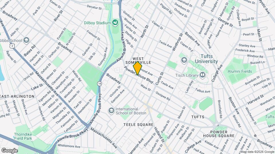 210 Powder House Blvd, Unit 1 Map and Location Details
