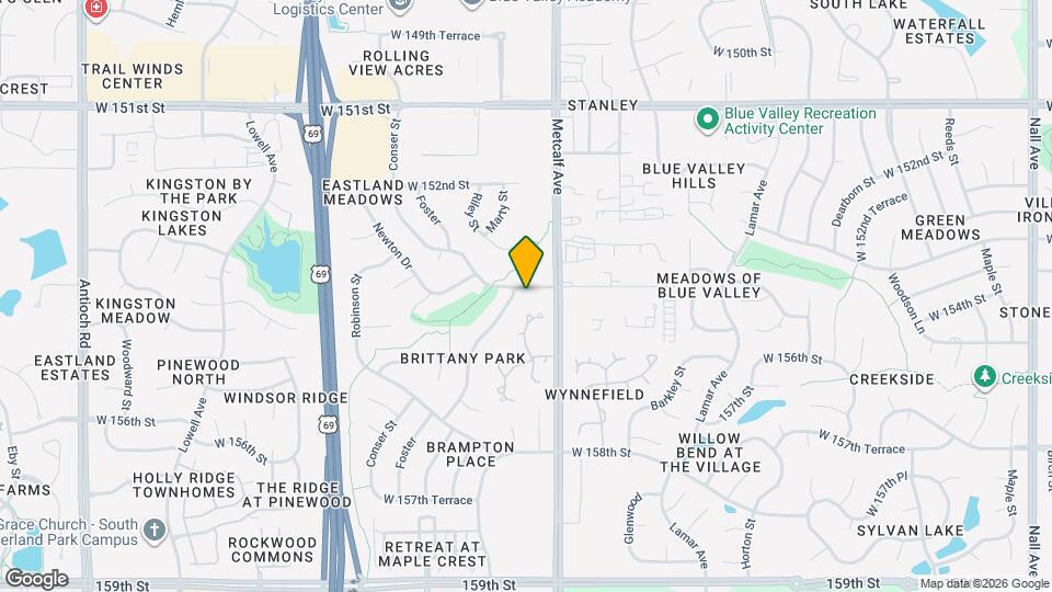 7413 W 154th Terrace Map and Location Details