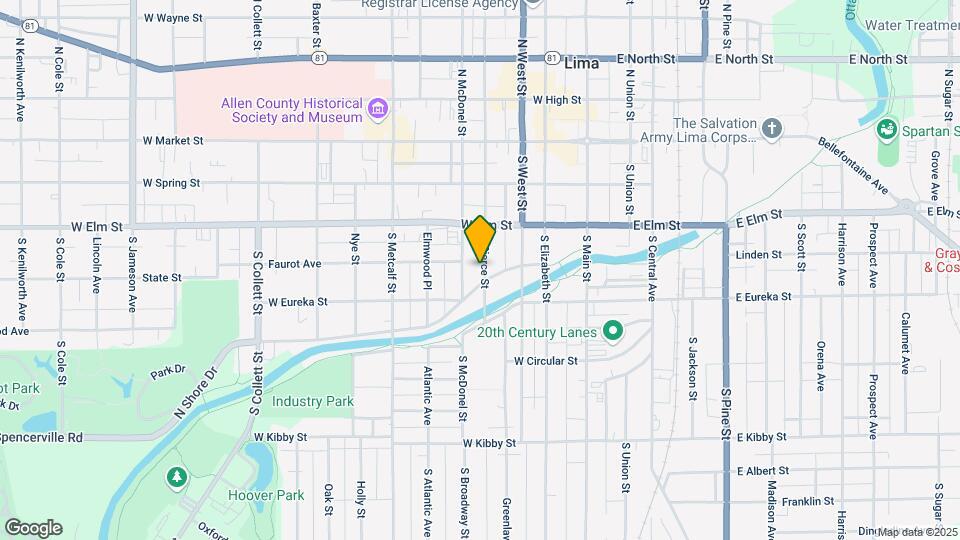 340 S Pierce St Map and Location Details