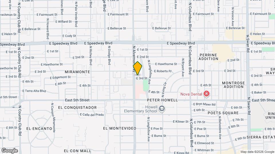 810 N Alvernon Way Map and Location Details