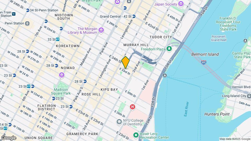 221 East 33rd Street Mapa y Detalles de la Ubicación