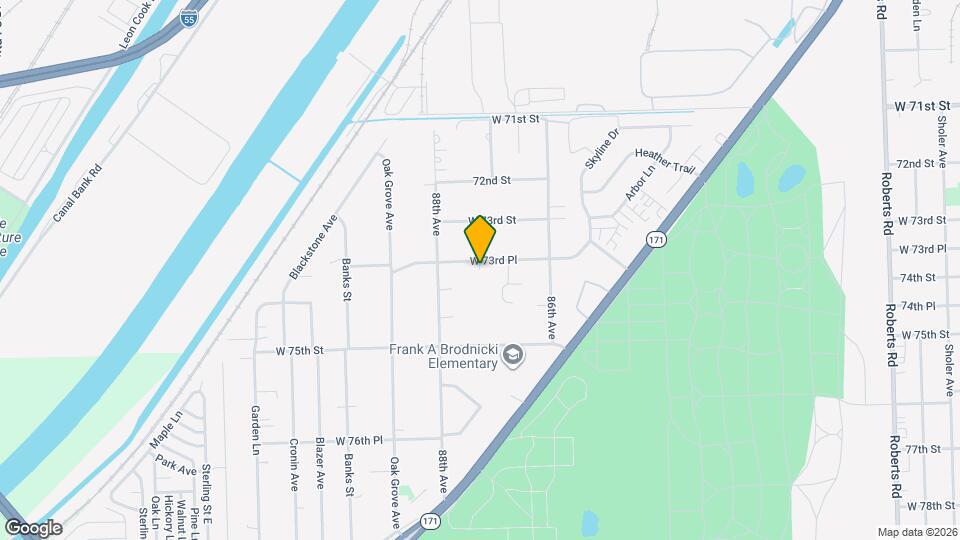 8729 W 73rd Pl, Unit Unit 2 Map and Location Details