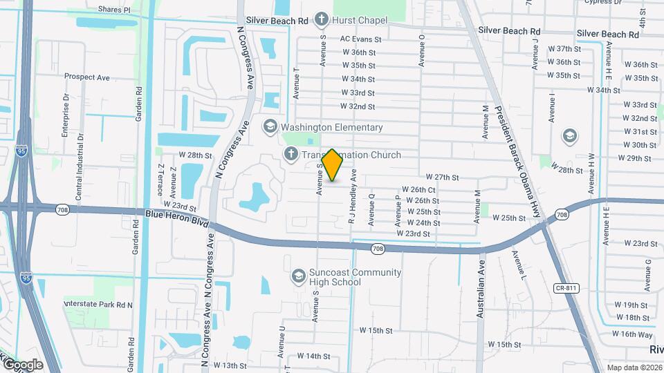 1566 W 26th Ct Map and Location Details