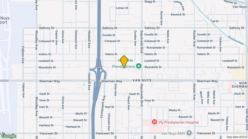 15416 Wyandotte St, Unit B Mapa y Detalles de la Ubicación