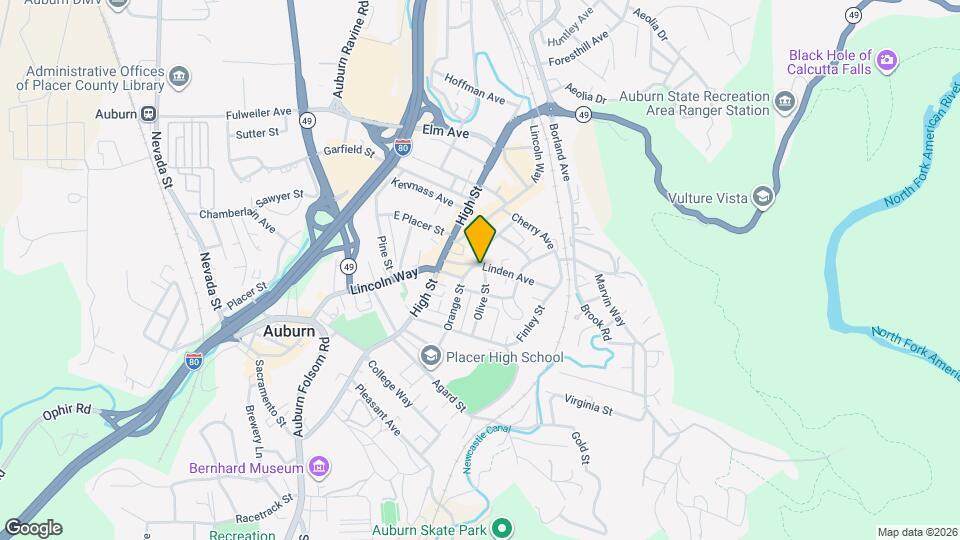 100 Olive St Map and Location Details