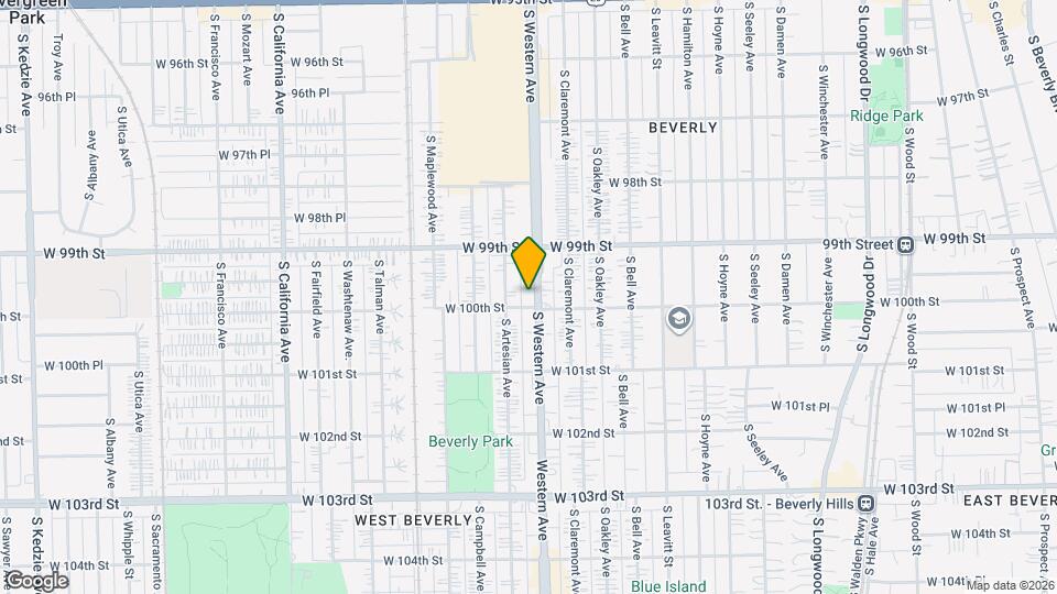 9950 S Western Ave Map and Location Details