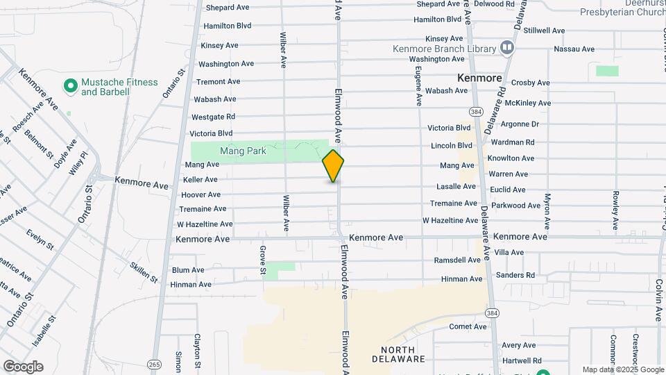 2338 Elmwood Ave, Unit Upstairs studio Map and Location Details