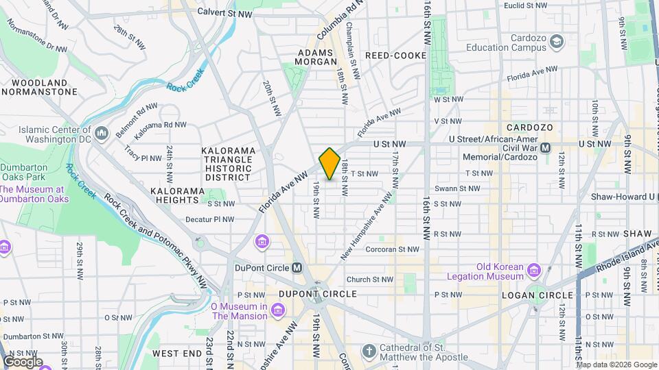 1829 Swann St Northwest, Unit #4 Mapa y Detalles de la Ubicación