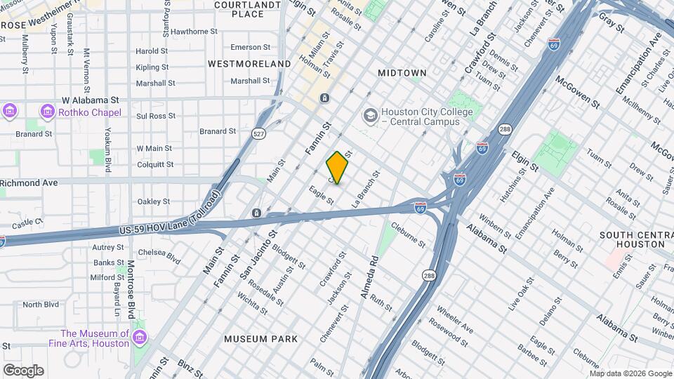 1316 Cleburne St, Unit B Map and Location Details