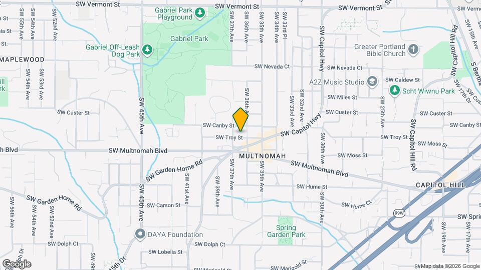 3625 SW Troy St Map and Location Details