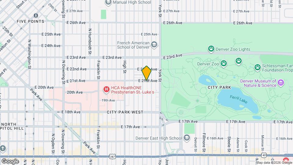 2118 E 21st Ave Map and Location Details