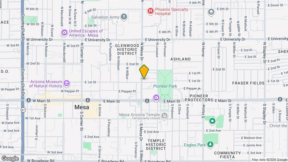 402 E 1st St Map and Location Details