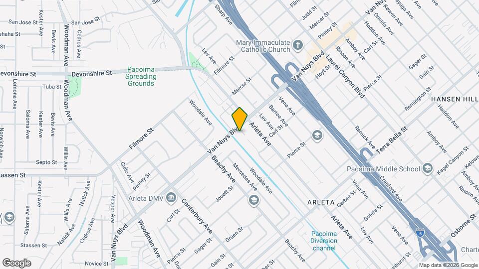 14074 Van Nuys Blvd Map and Location Details