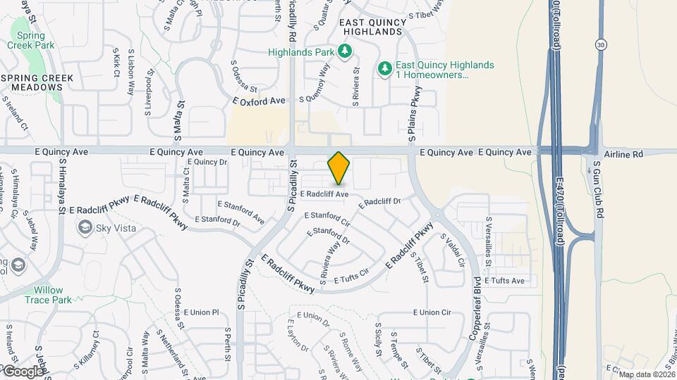21936 E Quincy Pl Mapa y Detalles de la Ubicación