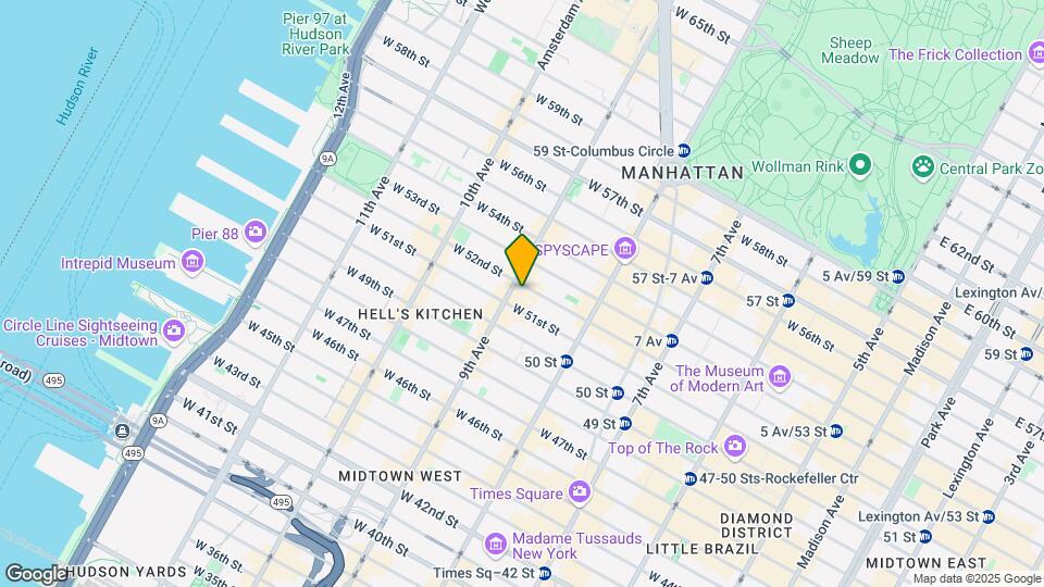 370 W 52nd St Map and Location Details
