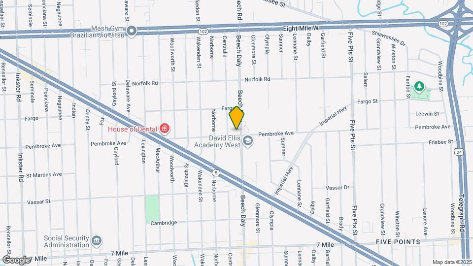 19903 Beech Daly Map and Location Details