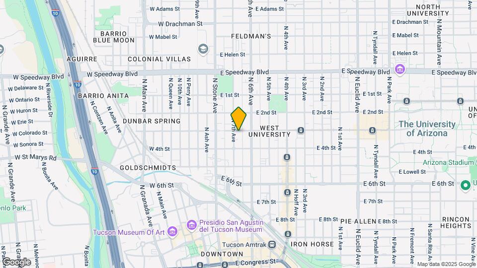 110-116 E University Blvd Mapa y Detalles de la Ubicación