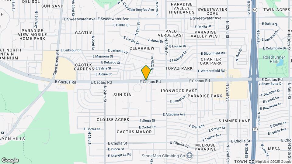2645 E Cactus Rd, Unit 1 Map and Location Details