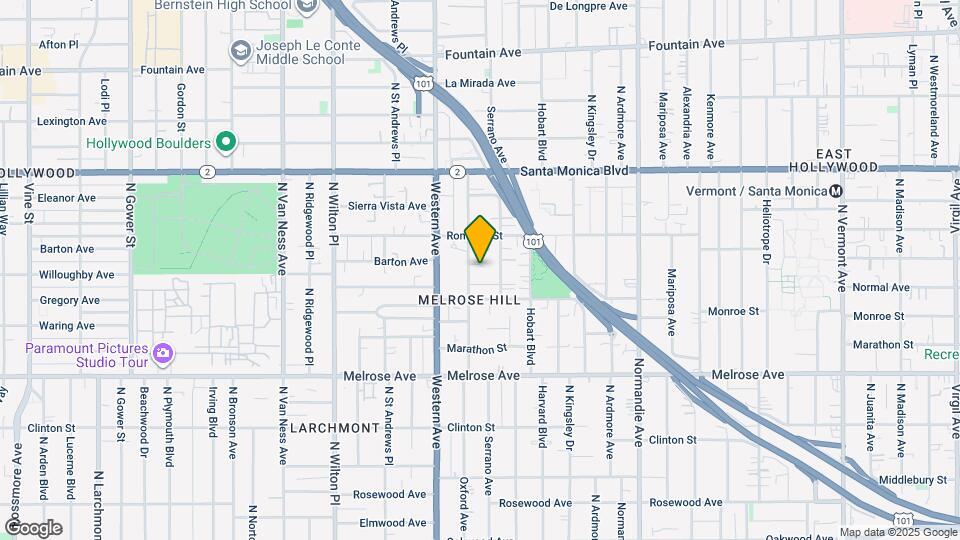 932 N Oxford Ave Map and Location Details